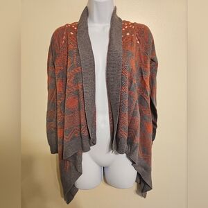Pink Republic Pink & Gray Western Long Sleeve Open Cardigan, Small